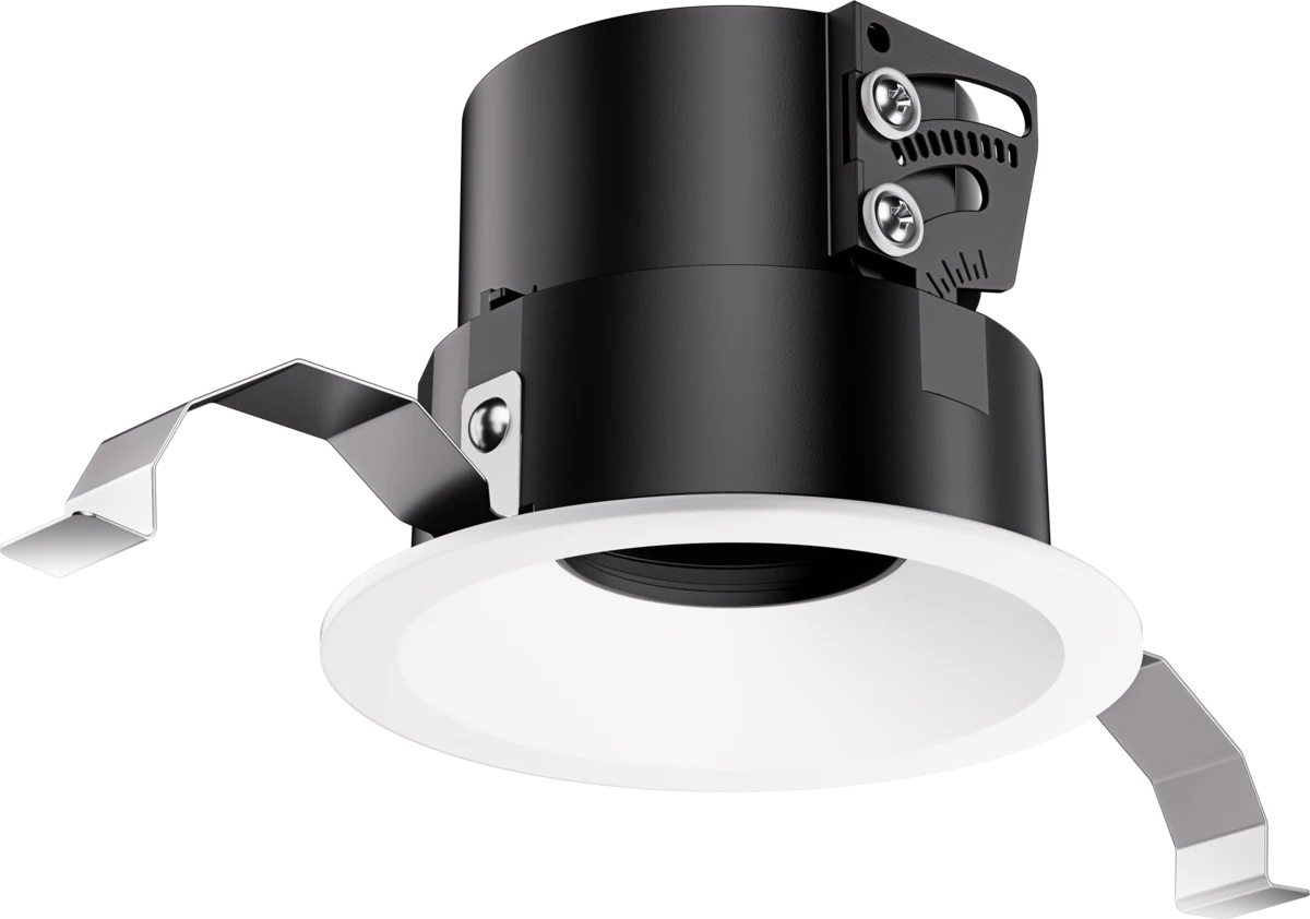 Round Bevel, flanged, white